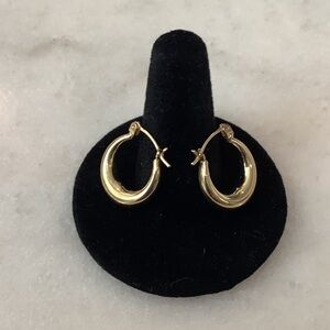 Polished Gold Tone Hoop Earrings, Brand New